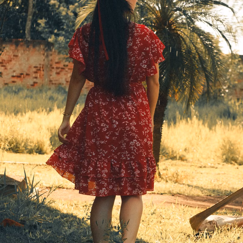 Vestido Floral Vermelho